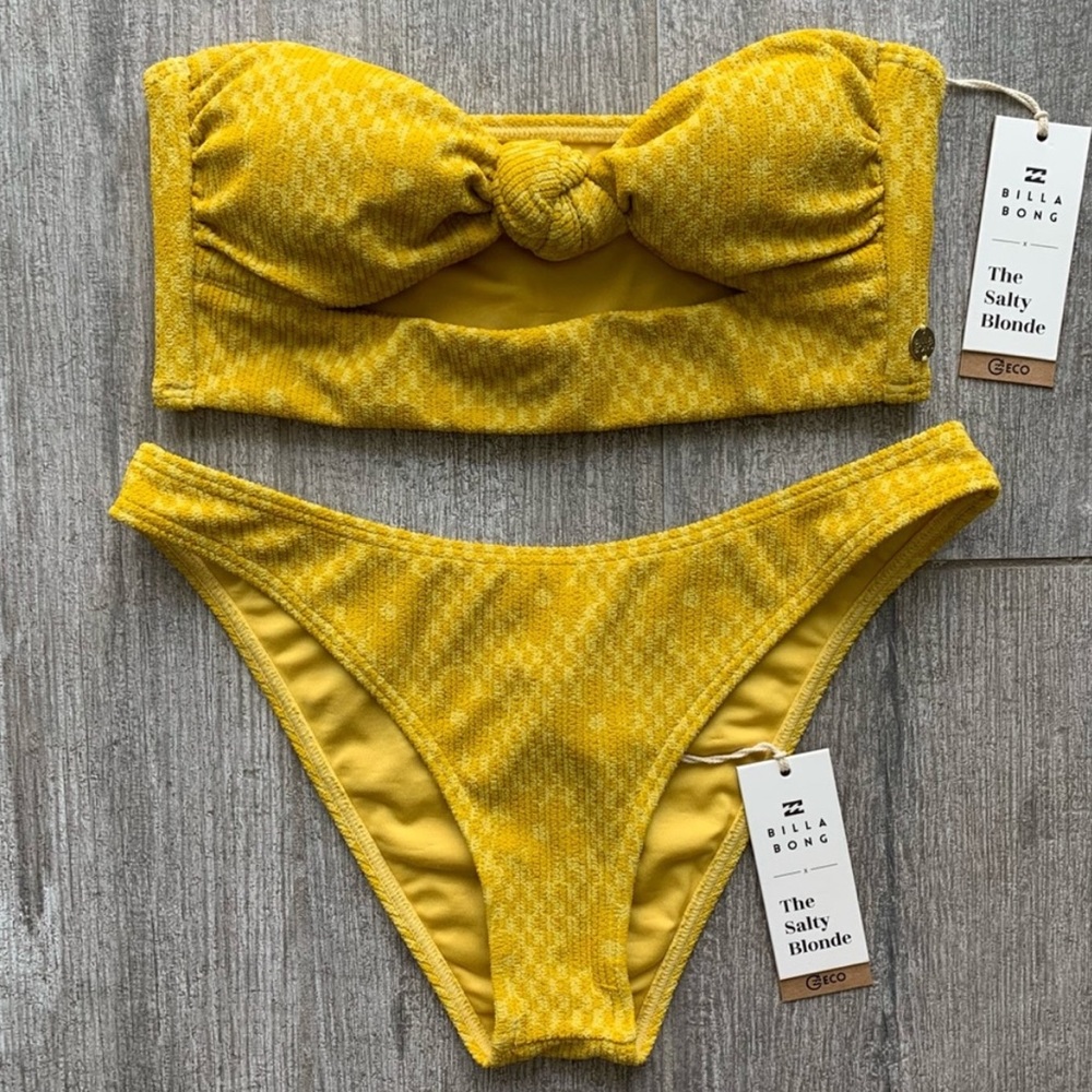 🔥🔥BILLABONG - MADE YA LOOK KNOT BANDEAU HIKE BIKINI SET🔥🔥 - Picture 3 of 11